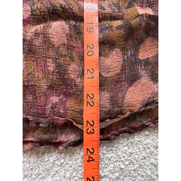 Sheer Boho-Style Leopard Print Blouse With 3/4 Sleeves & Button Front Made In In - Picture 7 of 7